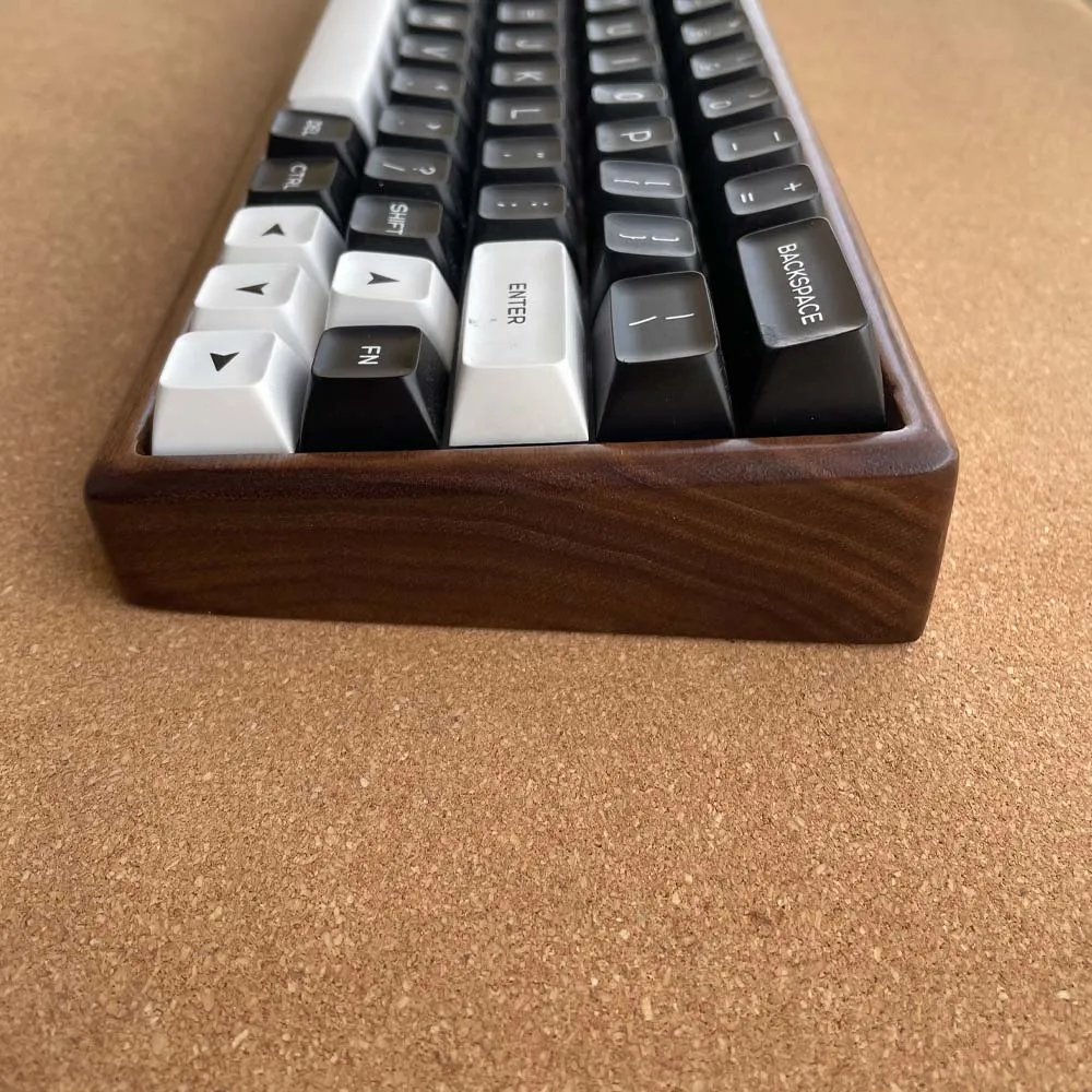 CNC Wooden Walnut GH60 Mechanical Keyboard Case Compatible Wooting 60he Rakka