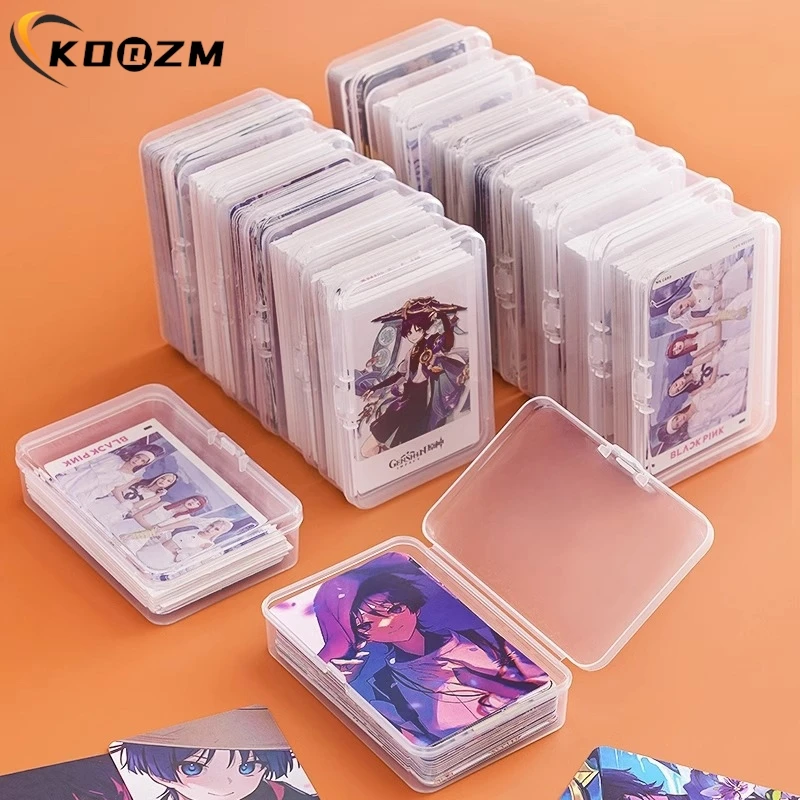 1PCS Transparent New Mini Plastic Storage Box Photocards Small Card Storage Box Desk Organizer Box Classification Box Stationery
