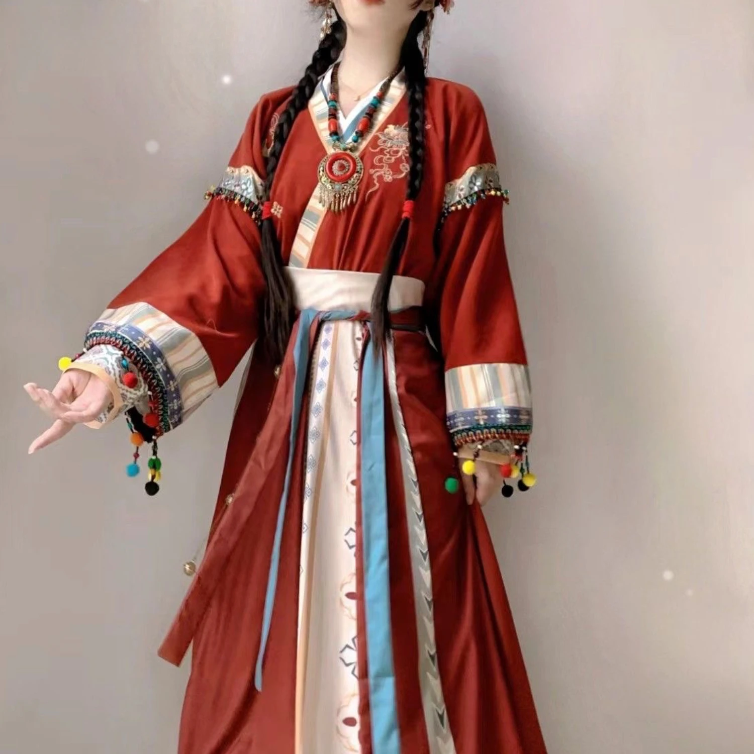 Rote Hanfu Frauen chinesische traditionelle Kleidung weibliche Han elegante tägliche Verbesserung Wei Jin Stil Sinisierung Cosplay
