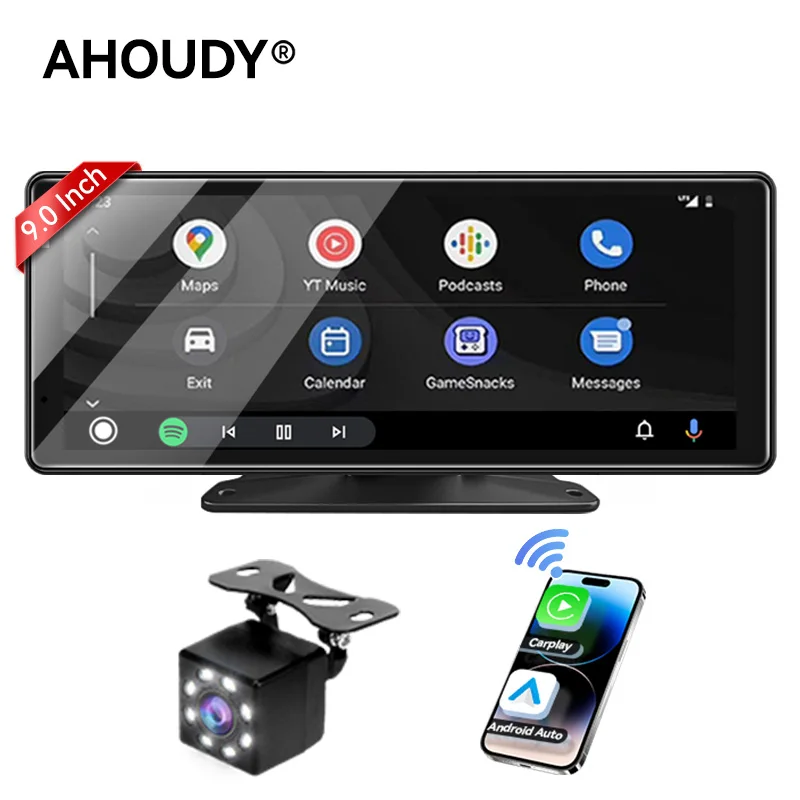 

AHOUDY 9 "Carplay Android Auto автомобильный радиоприемник с поддержкой сенсорного экрана Mirrorlink BT WIFI голосовое управление