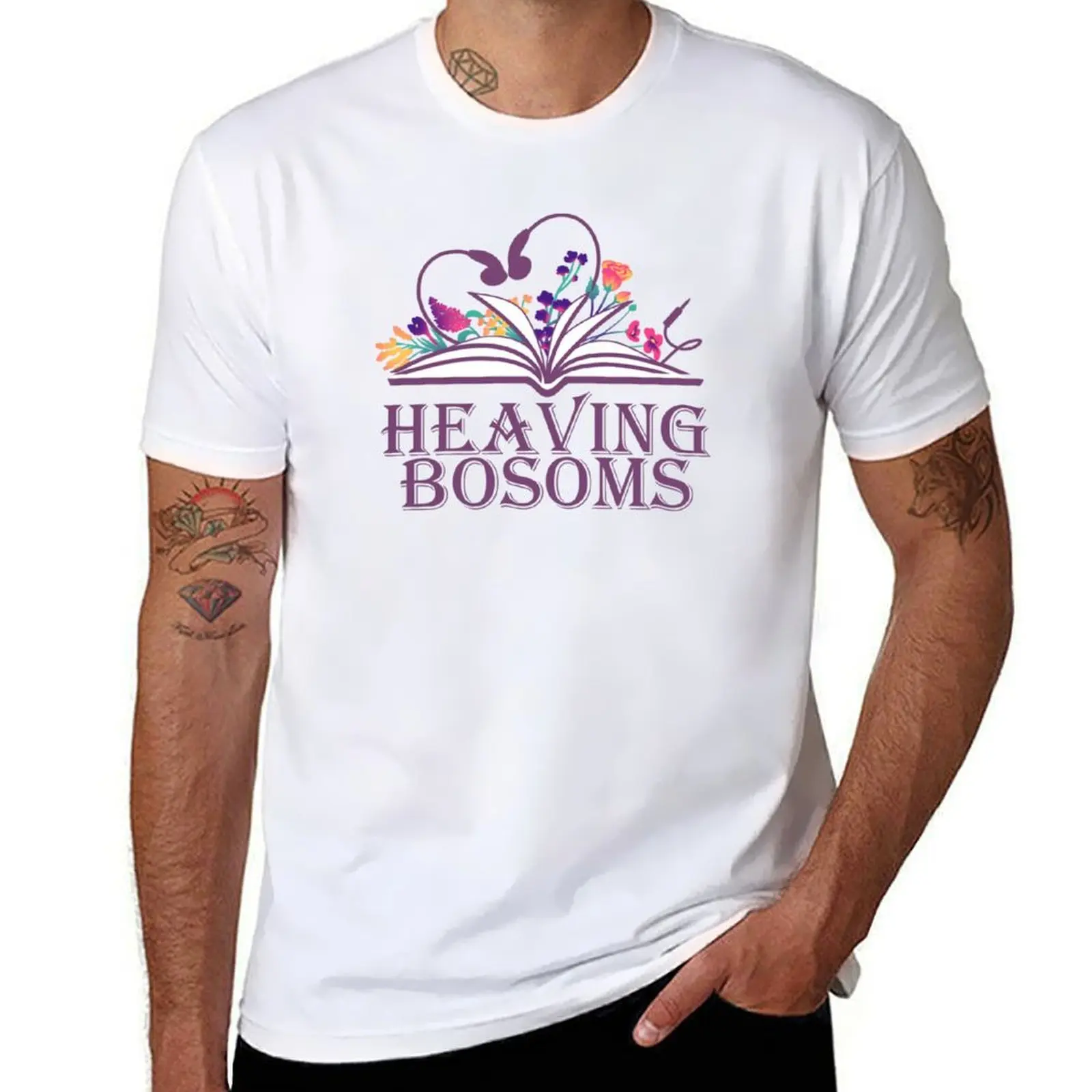 

Heaving Bosoms Floral Logo T-Shirt man t shirt cotton mens graphic t shirts T-Shirt