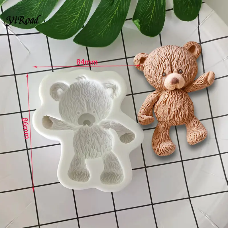 3D Animals Bears Pigs Rabbits Silicone Candies Craft Molds Resin Tools Cupcake Baking Molds Fondant Cake Decorating Tools