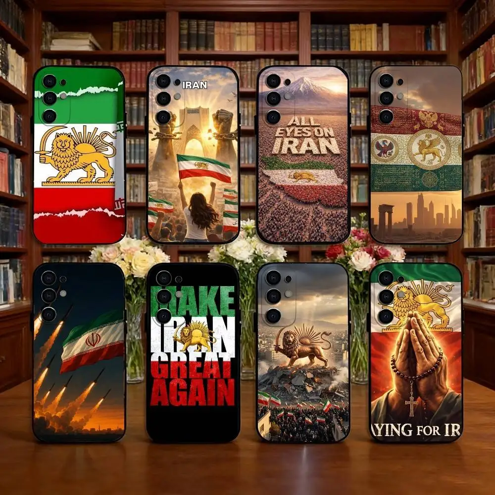 Iranian flag Phone Case For Samsung S25,S24,S21,S22,S23,S30,Ultra,S20,Plus,Fe,Soft Silicone Black Cover