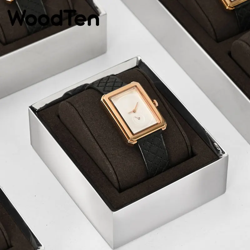 WoodTen Watch Display Stand Watch Counter Microfiber Watch Display Props Watch Organizer Jewelry Display Storage Wristwatch Rack