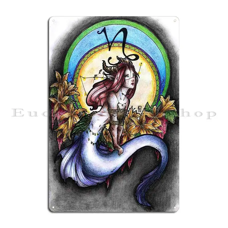 Capricorn Metal Sign PaintingParty Wall Plaque Printed Wall Decor Tin Sign Poster