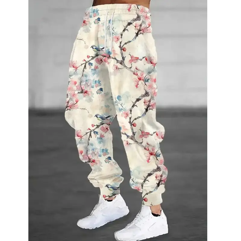 Heiß begehrte 3D-gedruckte Hosen mit wunderschönen Blumen, trendige und modische Freizeithosen für Herren