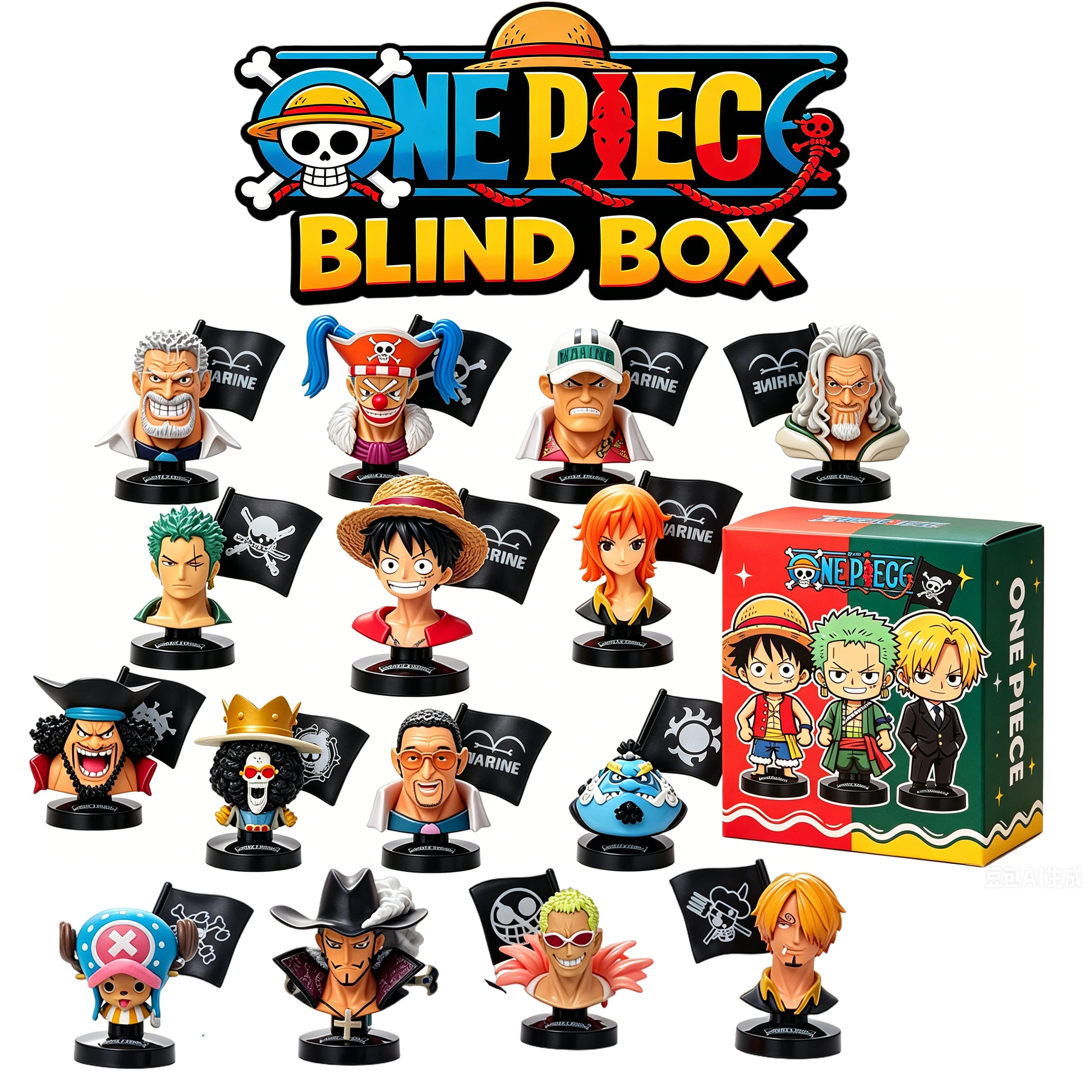 

Anime One Piece Blind Box Figure Bust Luffy Nami Scene Model Zoro Toy Ornament Lucky Bag Surprise Gift Doll Toys