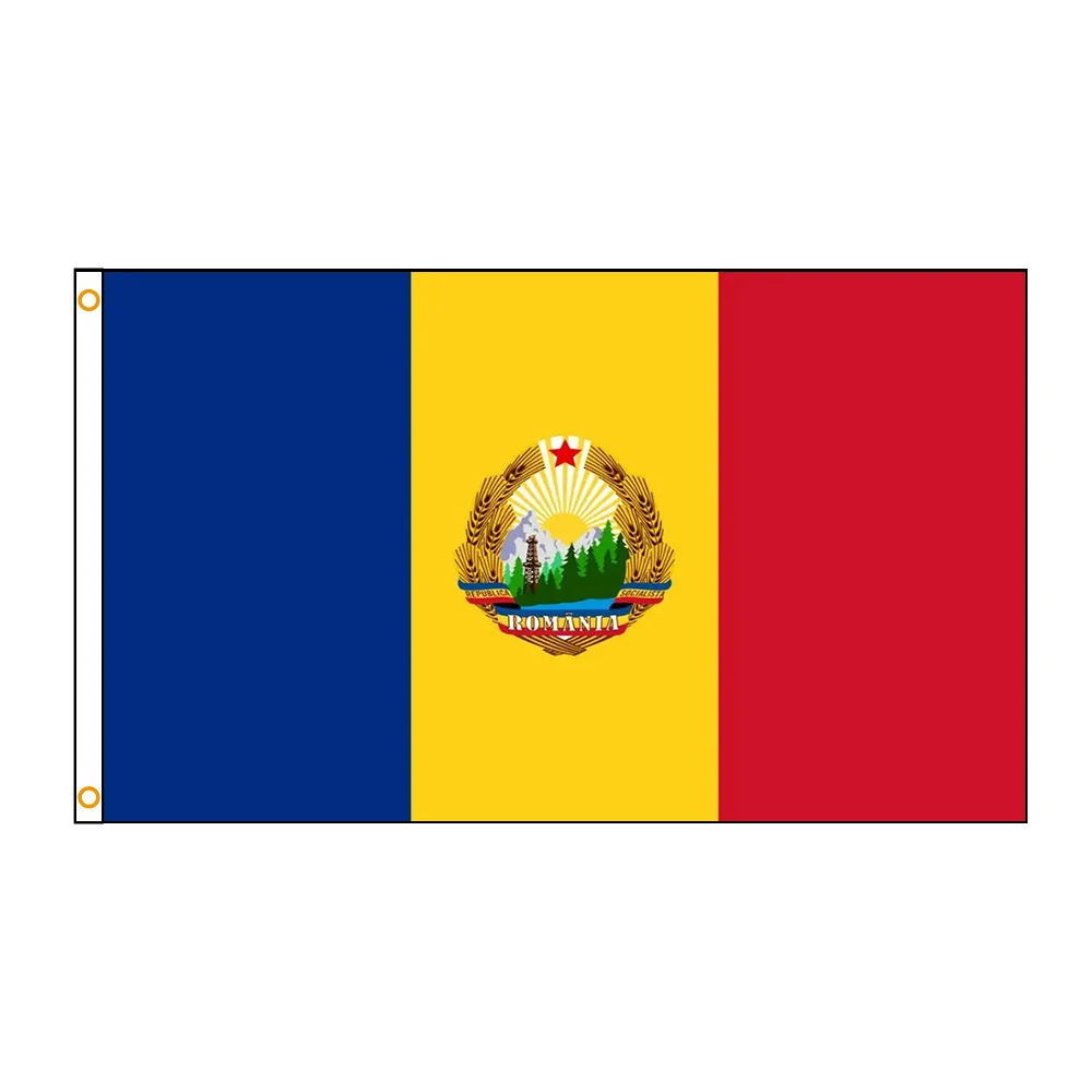 FLAGap 3x5 Ft 90x150cm Socialist Republic of Romania Flagsuitable for living rooms, garage rooms with 2 buckles