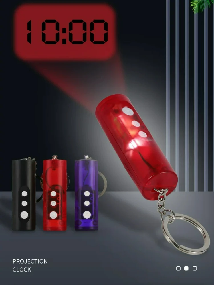 Creative Desktop Projection Digital Clock Mini Keychain Home Decoration Fun Gift