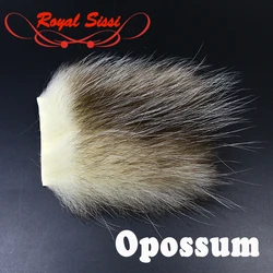 Royal Sissi large-cut 4 patches American opossum dubbing fur natural glossy white fur great seal substitute fly tying materials