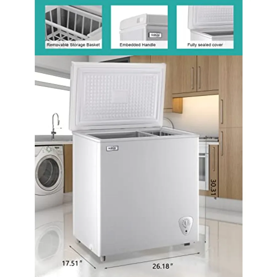 فريزر صدر مدمج 5.0 قدم مكعب مع 7 ترموستات قابل للتعديل لشريط المنزل والنوم يستخدم تصميم TopOpening مع شركات توفير الطاقة #3