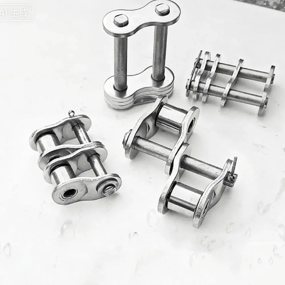 Picture 3: 304 Stainless Steel Double-Row Master Link & Offset Link for 06B 08B 10A 12A 16A 20A Roller Chain