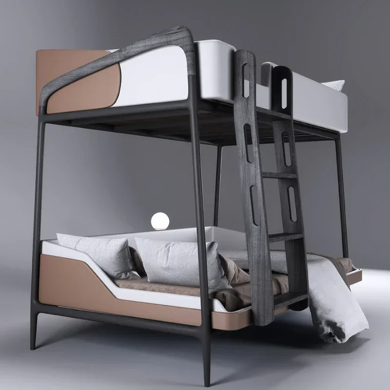 Small Apartment Solid Wood Bunk  Double Layer Bunk Bed Upper and Lower Bunk Two Layers Adult Height-Adjustable Bed