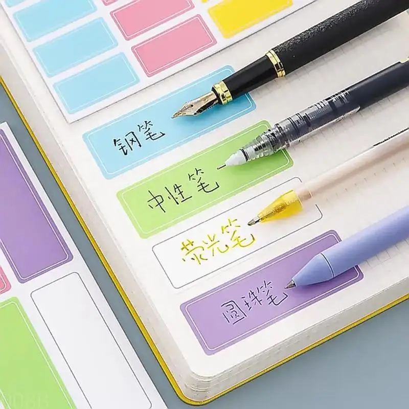 D08B Tear Proof Color Coding Stickers for School Supplies Waterproof Name Labels Customizable Sign for Kids Backpacks