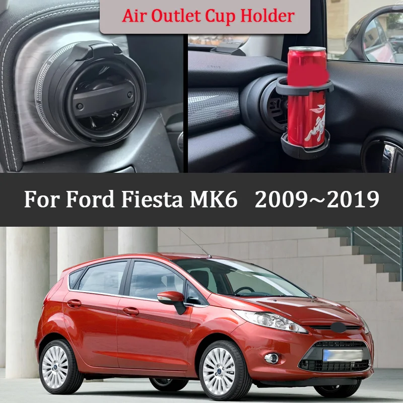 

For Ford Fiesta MK6 2009~2019 Car Cup Holder Central Control Air Outlet Round Folding Convenient Modification Car Accessories