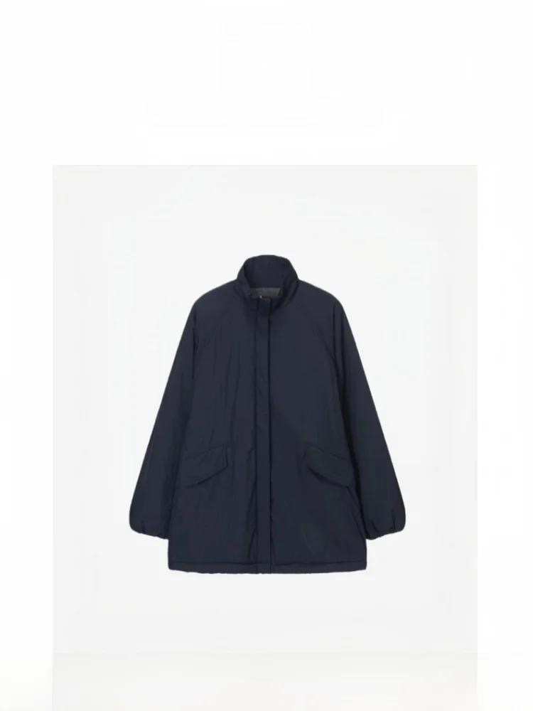 

Casual Collar Long Version Coat with Rope Dstring Inner Furry TheBarnnet Women's Cotton Jaet Spring Season