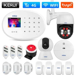 KERUI W204 Security Camera System WIFI GSM 4G Tuya Smart Alarm Panel Home Security HD 1080P IP Camera Motion Detection Alarm Kit