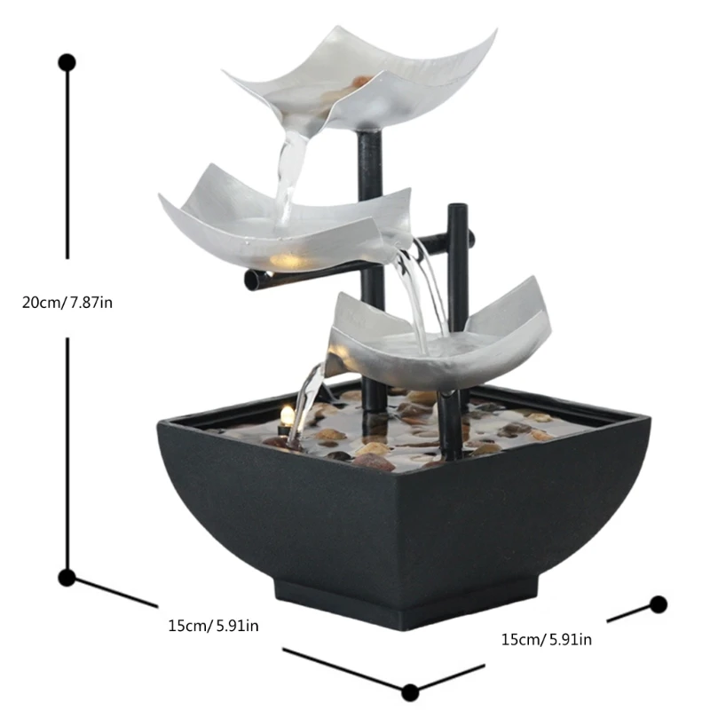 โต๊ะน้ำพุ Home Decors Soothing Sound อัตโนมัติปั๊มแม่น้ำธรรมชาติตกแต่งในร่ม 45BE