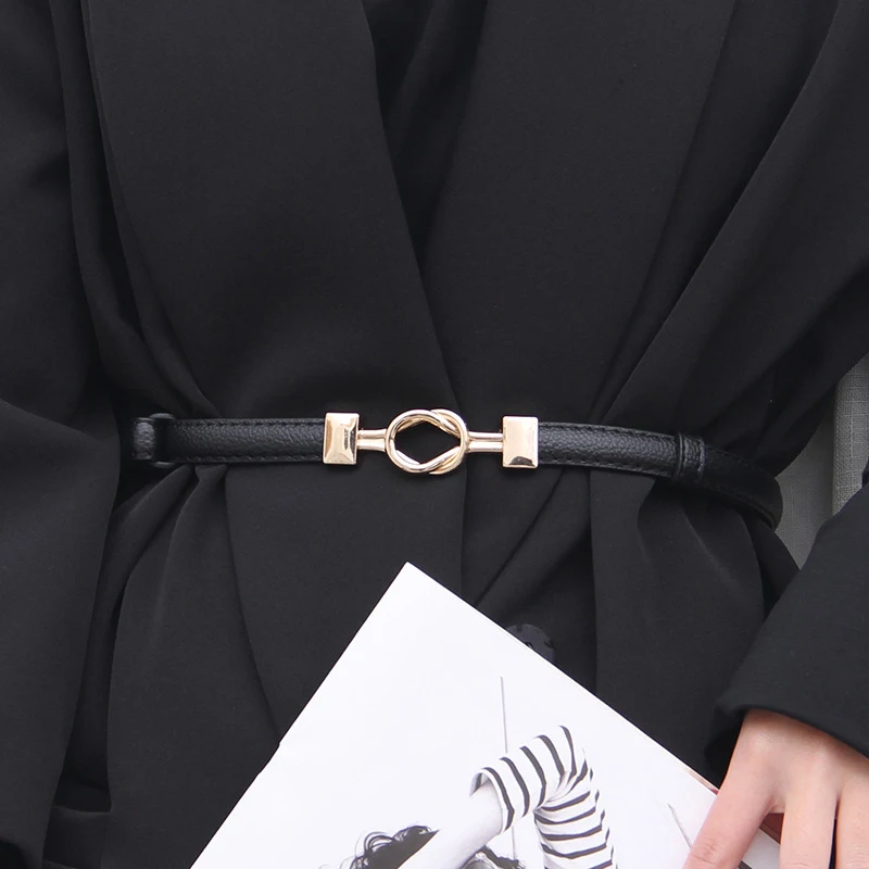 حزام بإبزيم معدني؛ قطعة واحدة من جلد البلوتونيوم النسائي؛ ملحق نحيف قابل للتعديل #1