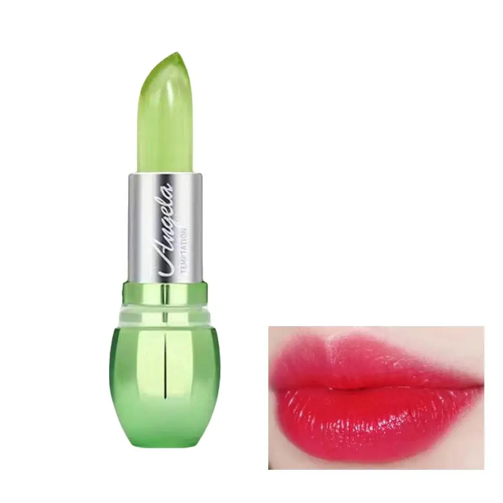 6 สี Aloe Vera เปลี่ยนสี Lip Balm Jelly Magic เปลี่ยนสีลิปสติก Girl Moisturizing Nourishing Lasting Lip Care สําหรับสาว