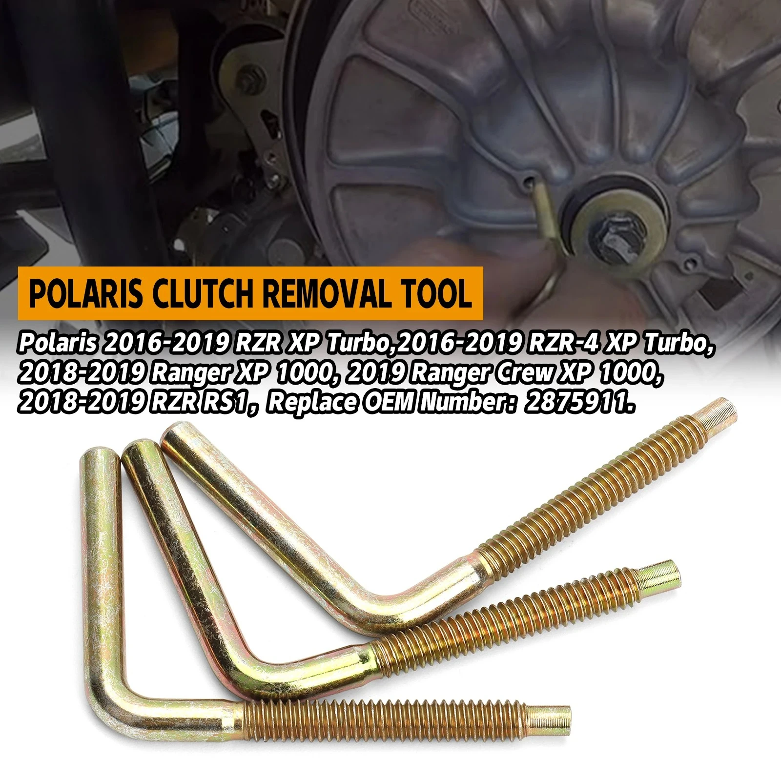 

3 Pieces Clutch Drive Belt Removal Tool Replaces Spare Parts Fit for Polaris RZR XP Turbo Ranger XP 1000 Professional 2875911