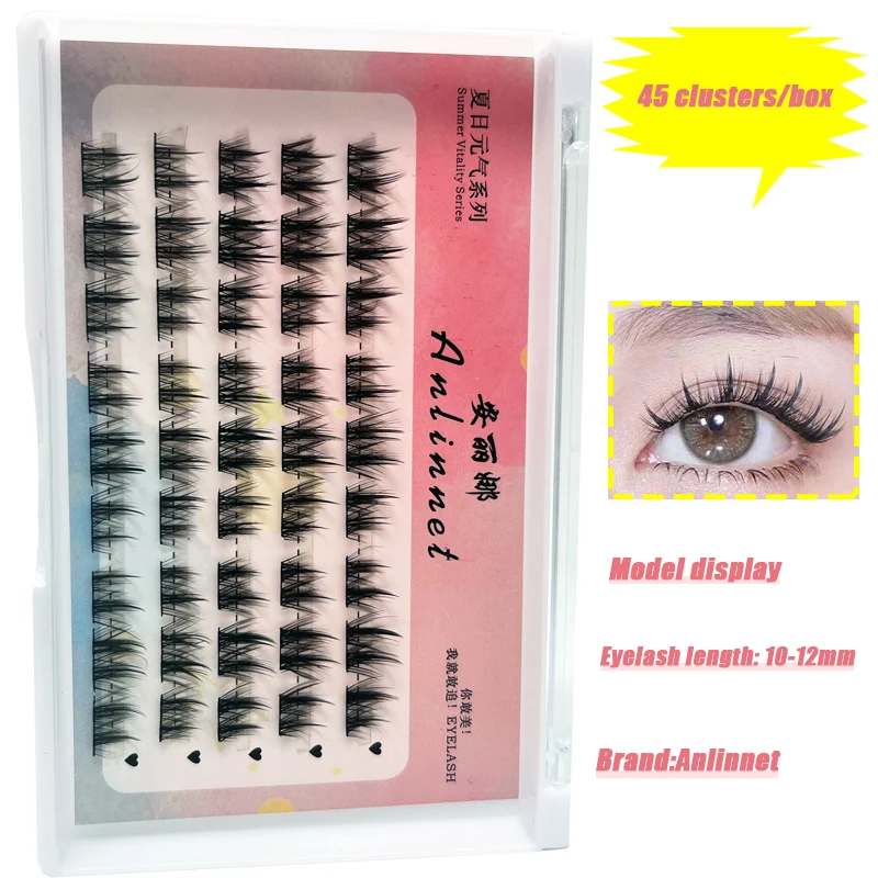 DIY eyelashes 45/27 cluster lazy series double pointed K8 fake eyelashes segmented eyelashes natural eyelashes beginner