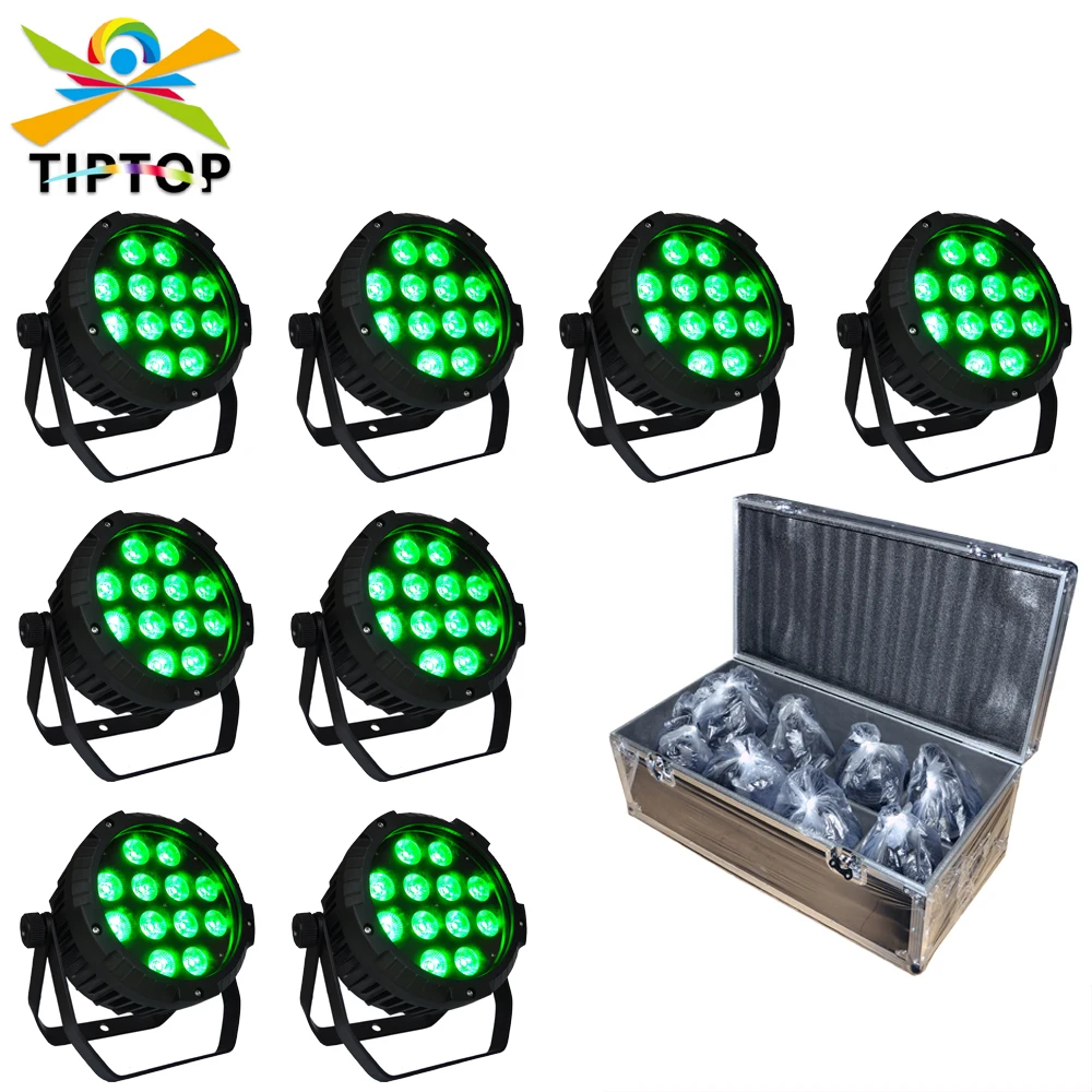 

8IN1 Roadcase Pack 12x18W RGBWA UV Wedding Part Led Par Light Not Waterproof IP20 Lockable Blue Color Power Plug Program IN