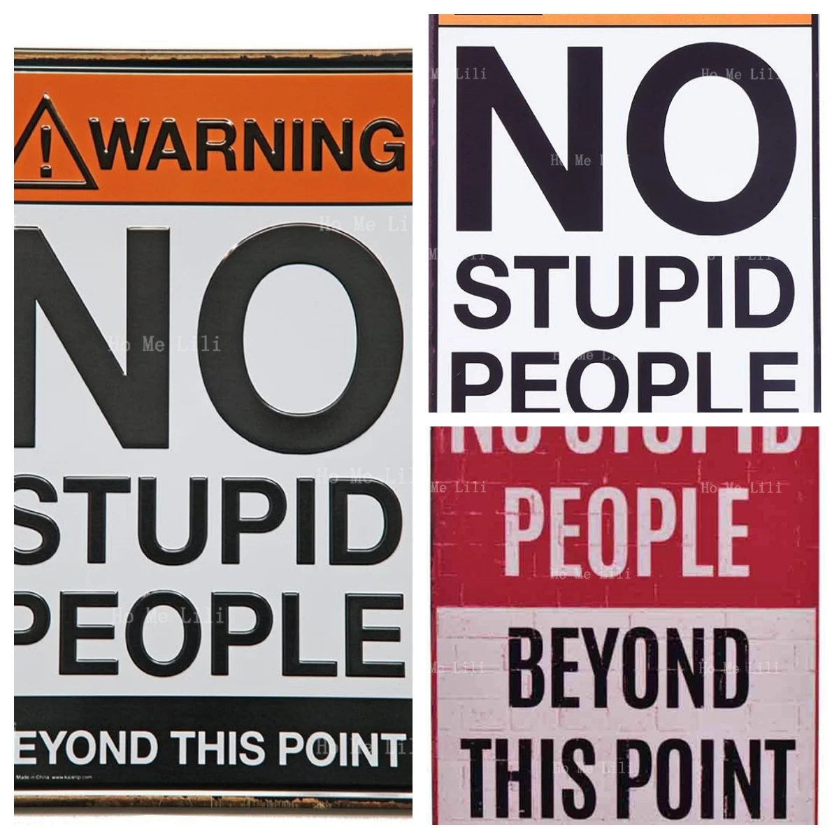 No Stupid People Beyond This Point Retro Metal Tin No Trespassing Private Property Signs For Bedroom Plate Decor Plaque Retro Ma