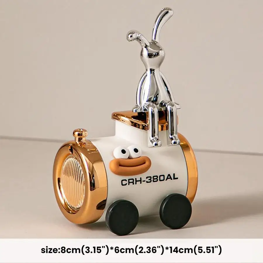 Creative Rotating Jar Dental Floss Tube Light Luxury Ornament Locomotive Home Signature Toothpick Storage Box for Home Decor
