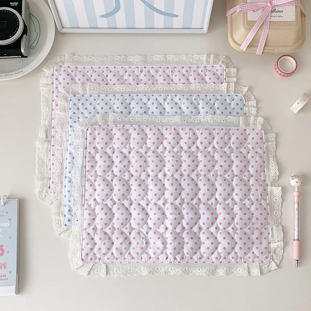 New Fashion Simple Love Wave Point Desktop Mat Multi functional Kitchenware Cup Mat Cute Girls Office Desk Mat Gifts