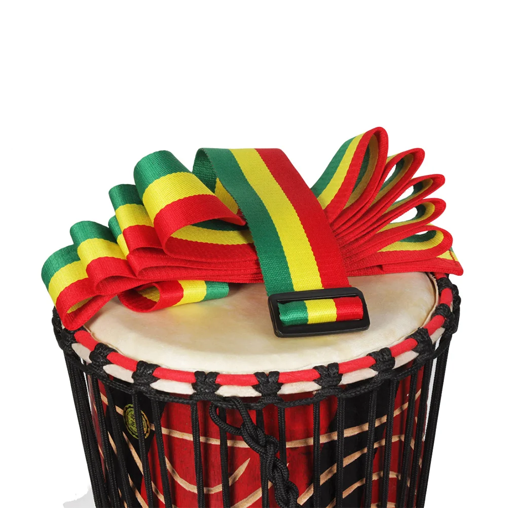 

Comfortable Djembe Drum Strap 320x5cm Soft Cotton Tricolor Belt for Long Play Sessions Djembe Bougarabou Ashiko Accessory