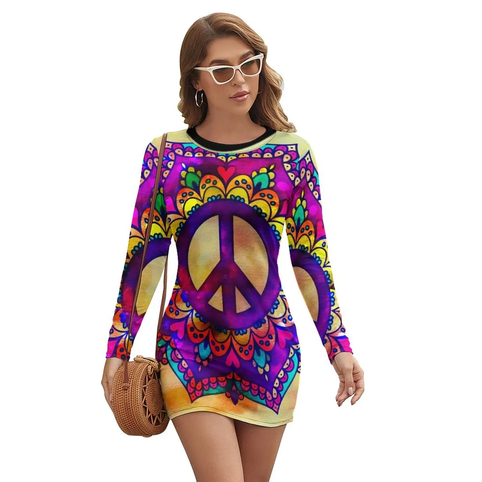 

Flower Peace Mandala - 45b Long-sleeved Dress clothes women's clothing korea stylish