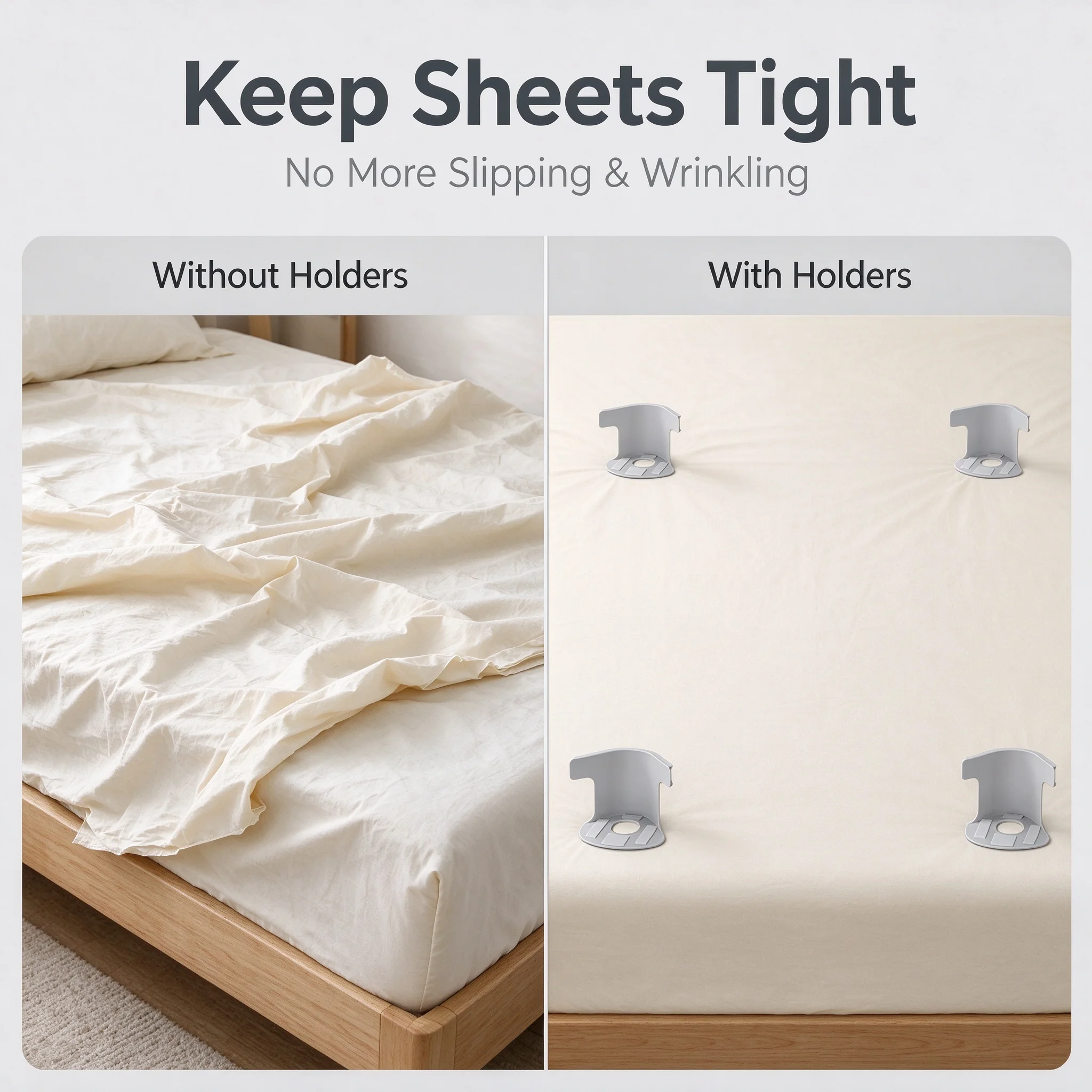 Sheet Holder Non Slip Invisible Bed Sheet Fastener No Pin Mattress Sheet Gripper for Bed Sheet Cover