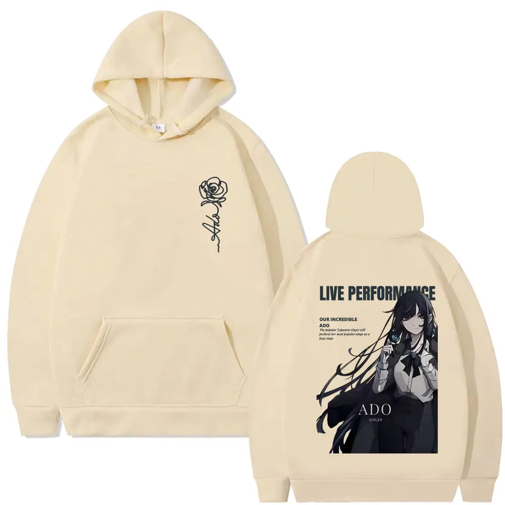 Ado Our Incredible Live Performance Hoodie Male Vintage Casual Fleece Cotton Pullover Men's Y2k Fashion Japanese Style Hoodies