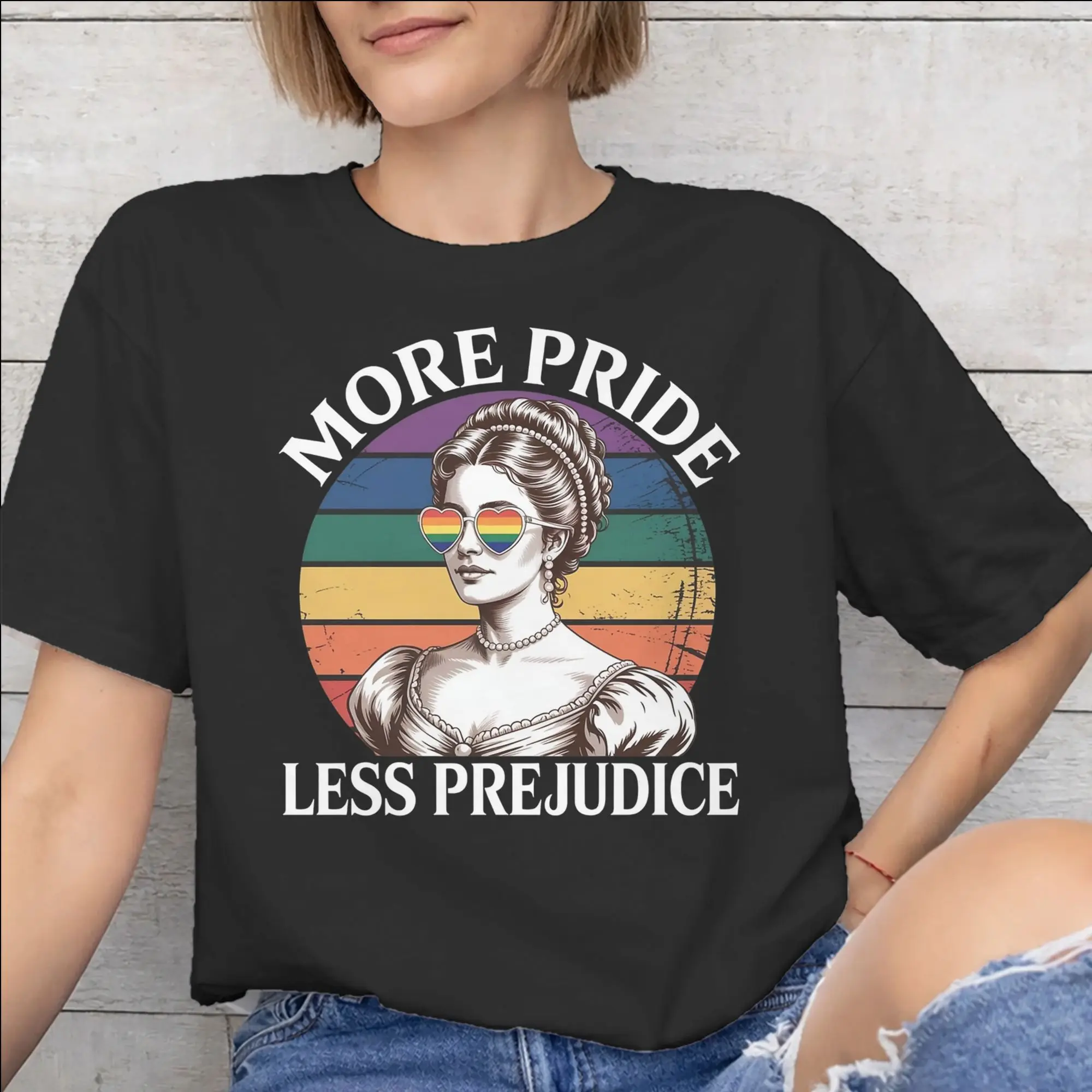 More Pride Less Prejudice  New Arrival T Shirts for Men Women  Cotton  Tee Shirt Clothing