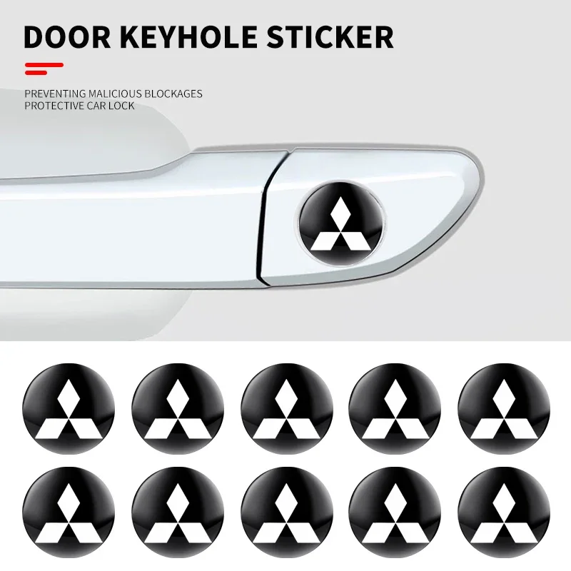 2/5/10pcs Car door lock sticker for Mitsubishi Ralliart Lancer Outlander Pajero L200 ASX Mirage Eclipse Montero EVO9 Galant
