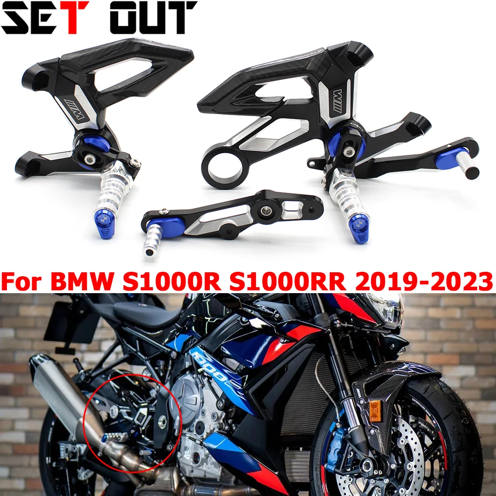 

For bmw S1000RR M1000RR 2019-2023 S1000R K63 M1000R 2021 -2024 Footrest Foot Pegs Carbon Fiber Heel Wing Adjuster Rearset