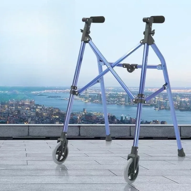 Folding Rehabilitation Adult Walking Aid Lightweight Space Saver Mobility Walkers Rollaters Walkers with Wheels for Seniors