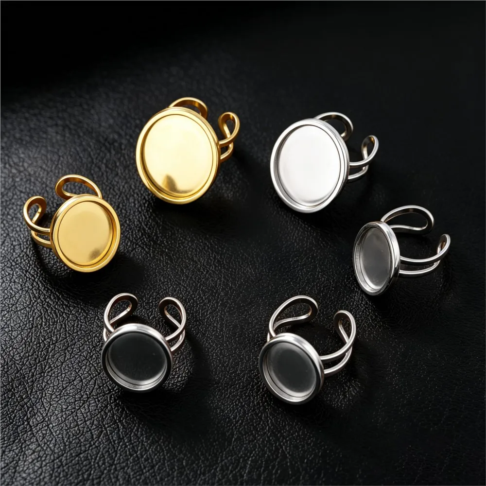 2個入り ステンレス製 スクエア型 フラットブランクベース - Ring Set Adjustable のレビューと価格