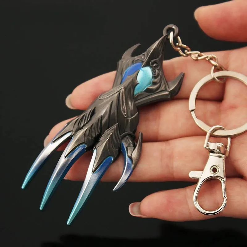 Llavero Douluo Mainland, accesorio de anime, modelo de aleación de hueso de alma del Rey Tigre Demonio de ojos blancos de Tang San, regalo.