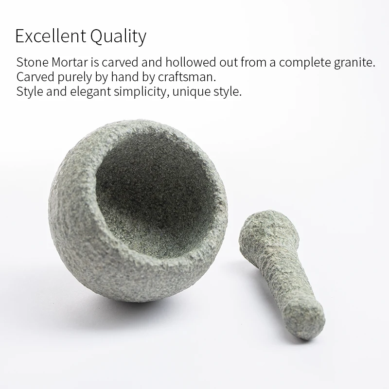 Mortar Pestle Natural Stone Handmade Zen Premium Tea Pet Spice Grinder Chinese Tea Ceremony Home Kitchen Gift for Tea Lovers