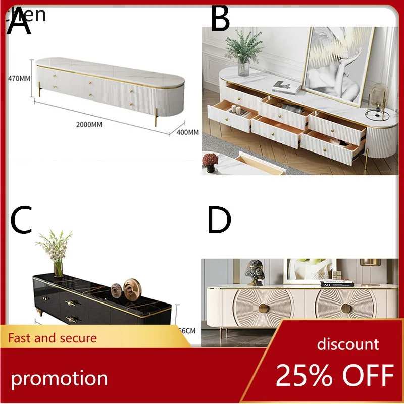 HT Minimalist Modern Stainless Steel Metal Home TV Cabinet Floor Cabinet