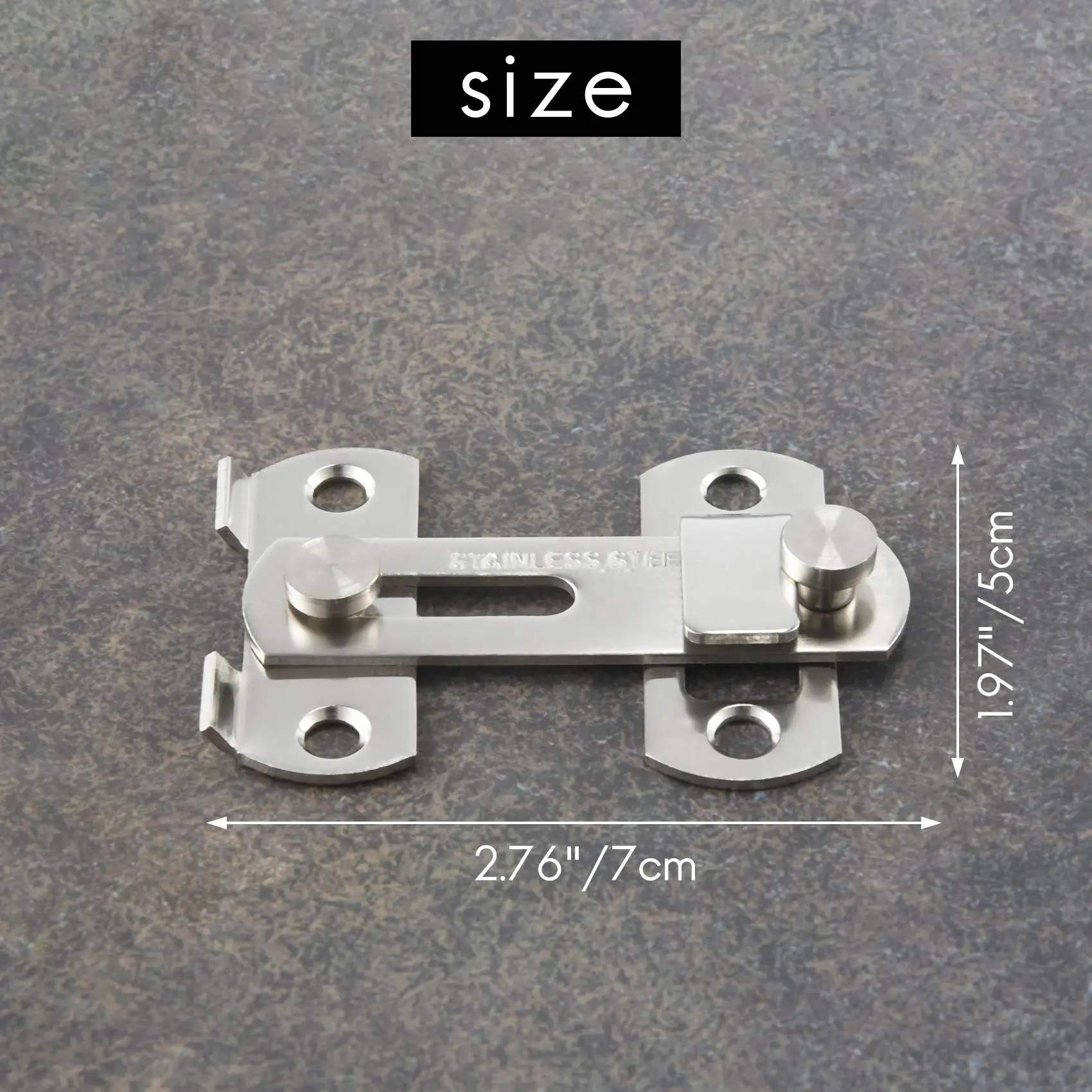 20x50x70mm Stainless Steel Home Gate Door Bolt Latch Slide Lock Hardware