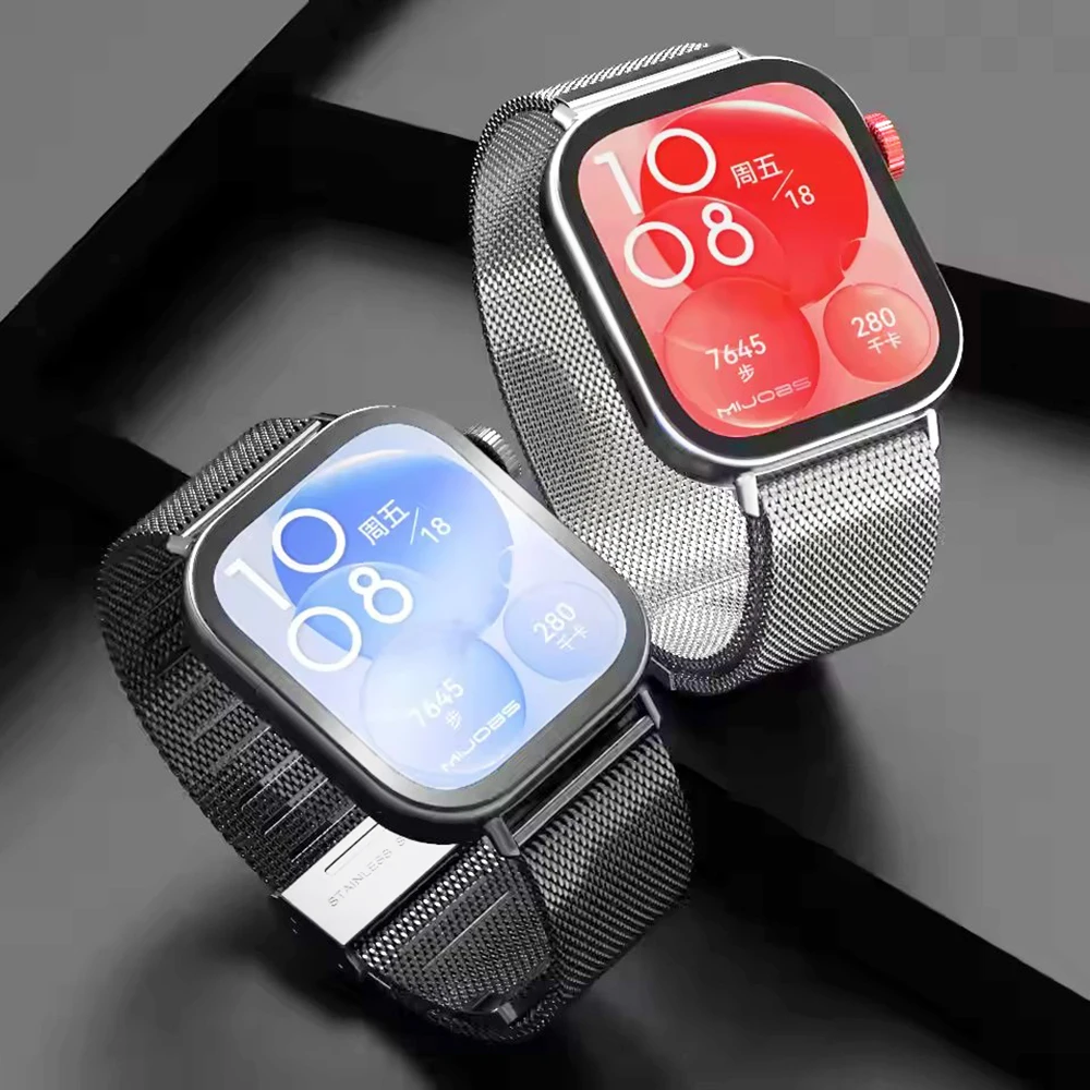 Magnetisches Milanaise-Armband aus Metall für Huawei Watch Fit 4/3, verstellbares Armband, Ersatz-Armband, Huawei Watch Fit 4 Pro-Zubehör