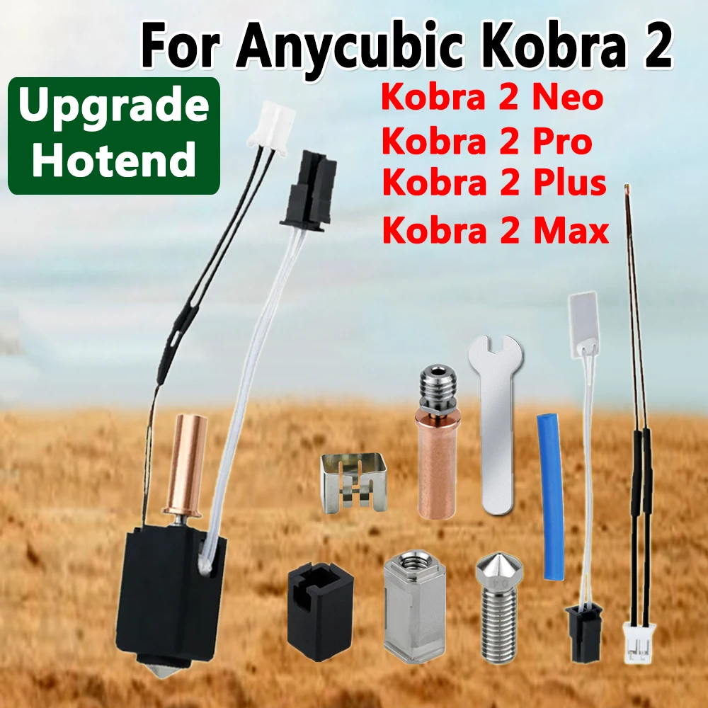 

0.4/0.6/0.8/0.2mm Hotend for Anycubic Kobra 2 Plus/Pro/Max/Neo Upgrade Hot end Kit 3D Accessories Kobra 2 Thermistor Nozzle