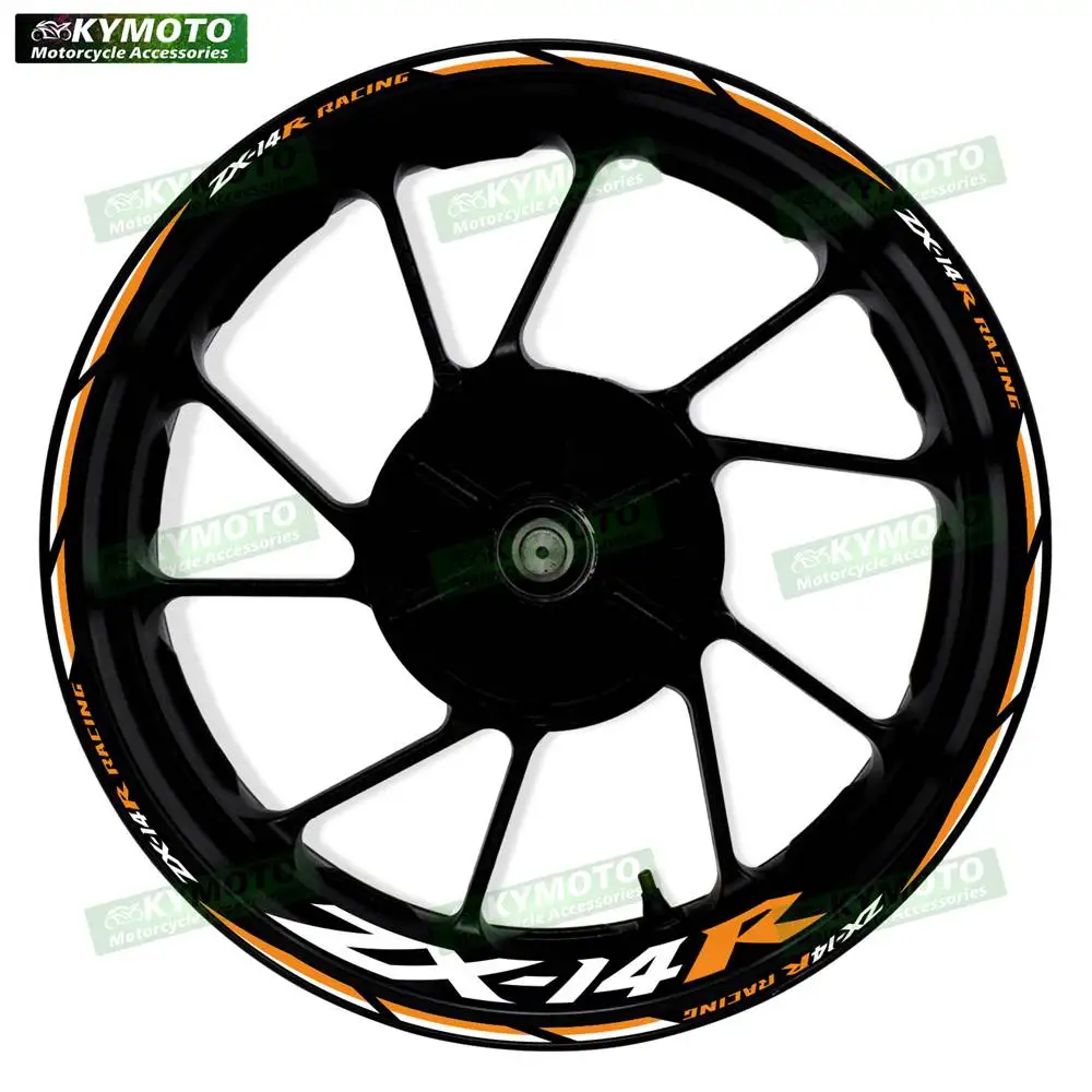 

Аксессуары для мотоциклов ZX-14R ZX14R, 17-дюймовые наклейки на передние и задние колеса, декоративный обтекатель, светоотражающие наклейки на обод колеса