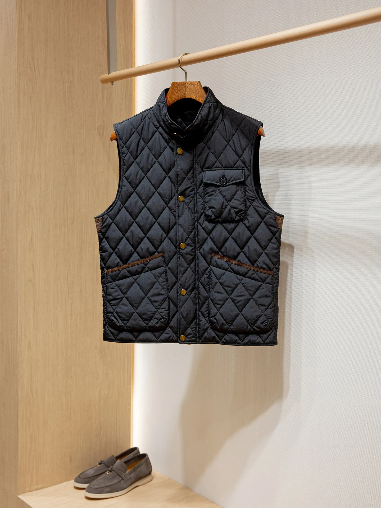 Rhombus vest light fabric fleece cotton coat