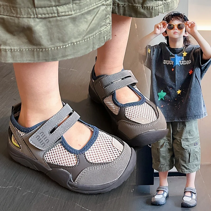 

Children's Sports Sandals 2025 Summer New Style Men's and Women's Mesh Hollow Breathable Lightweight Casual Shoes