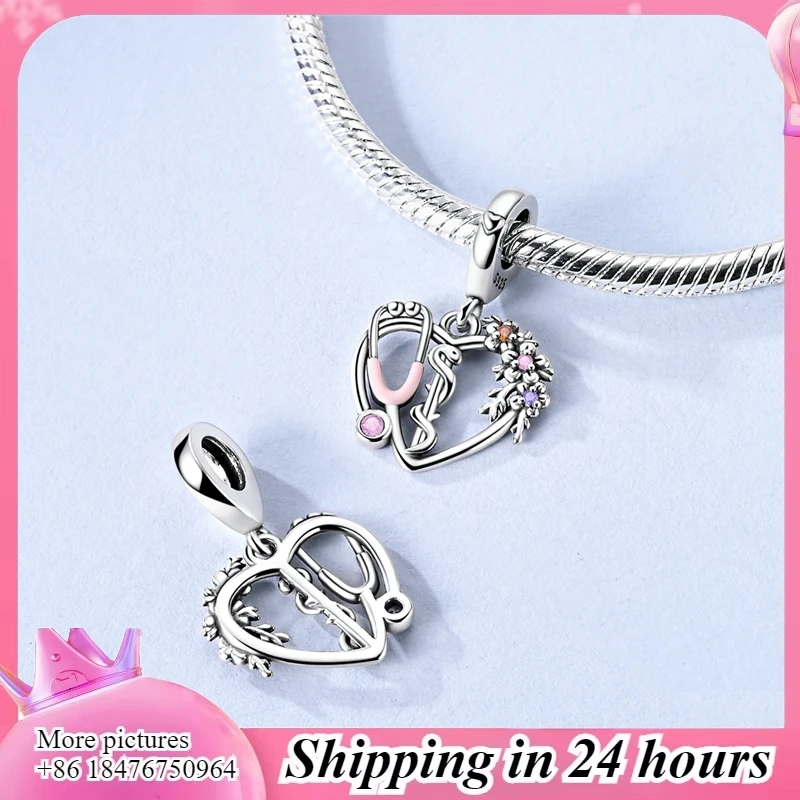 

Abalorios de Plata de Ley 925, для Padre e Hija — Circonita CZ + Colgante Familiar de Amor, совместимые с Pulsera Original