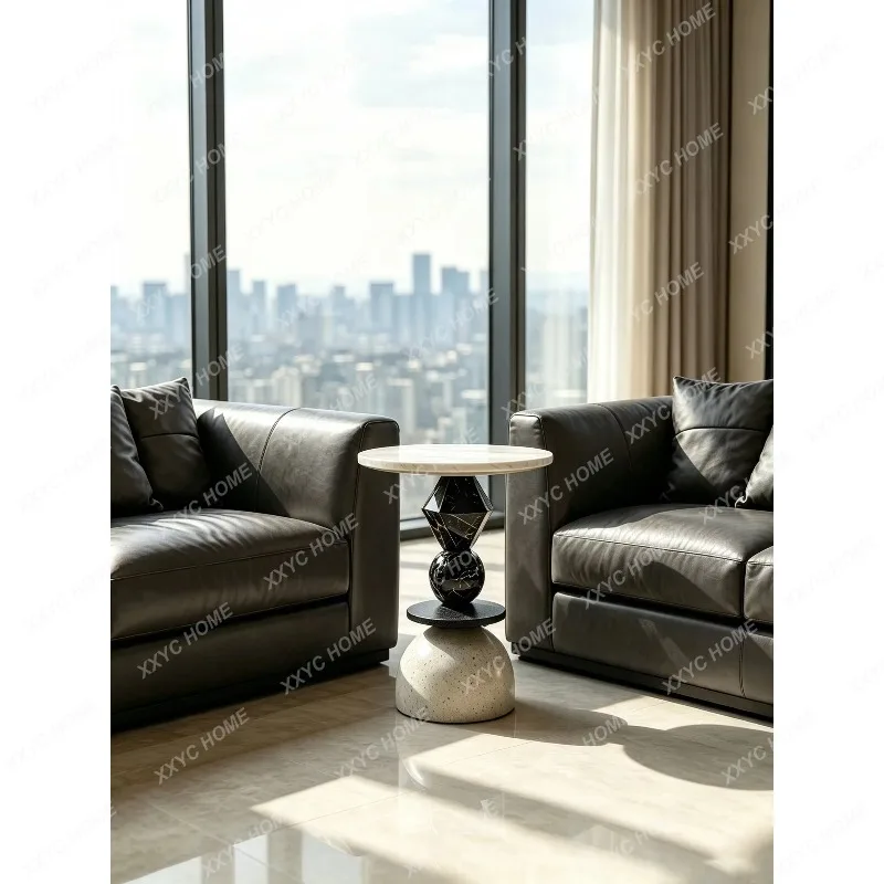 XXLight luxury marble round edge few modern corner few living room small round table  model